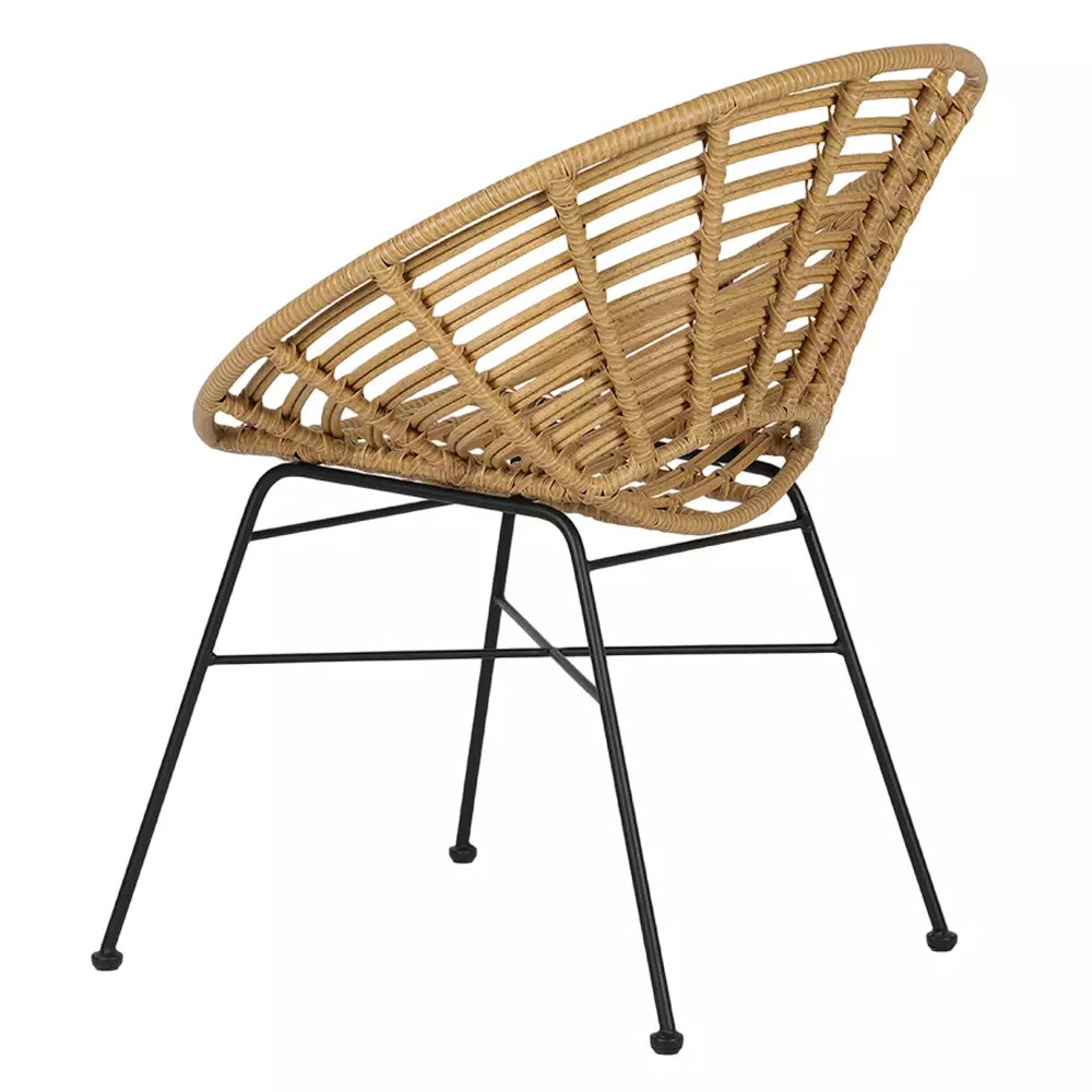 Стул круглый с ротанговым плетением Round Wicker Stool