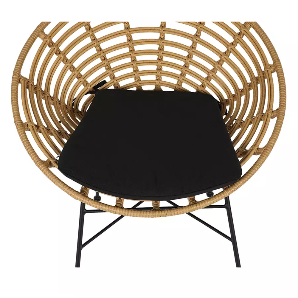 Стул круглый с ротанговым плетением Round Wicker Stool