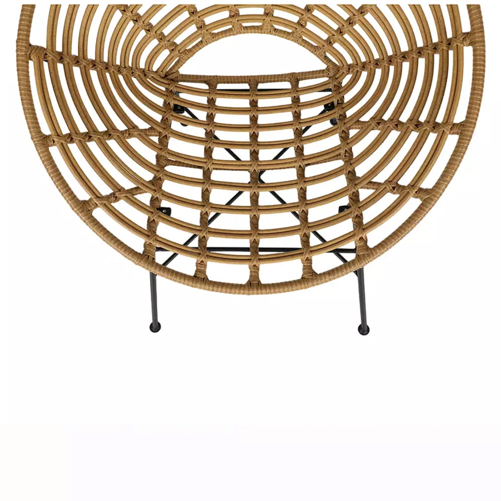 Стул круглый с ротанговым плетением Round Wicker Stool
