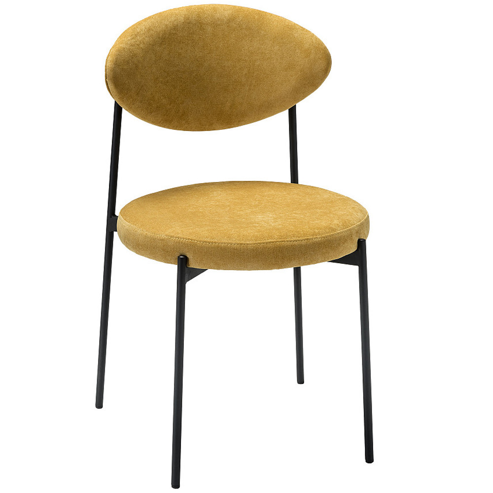 Стул металлический с мягкой спинкой и сиденьем из велюра Alfie Chair