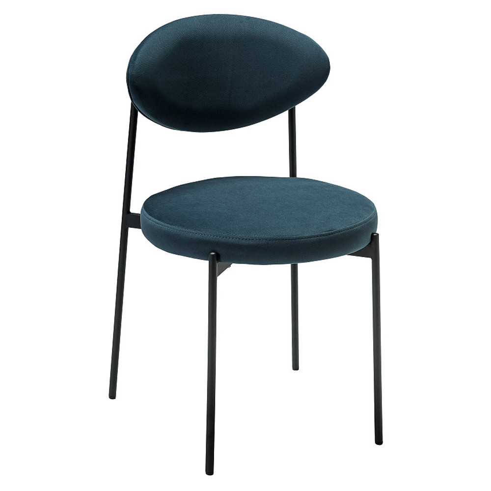 Стул металлический с мягкой спинкой и сиденьем из велюра Alfie Chair