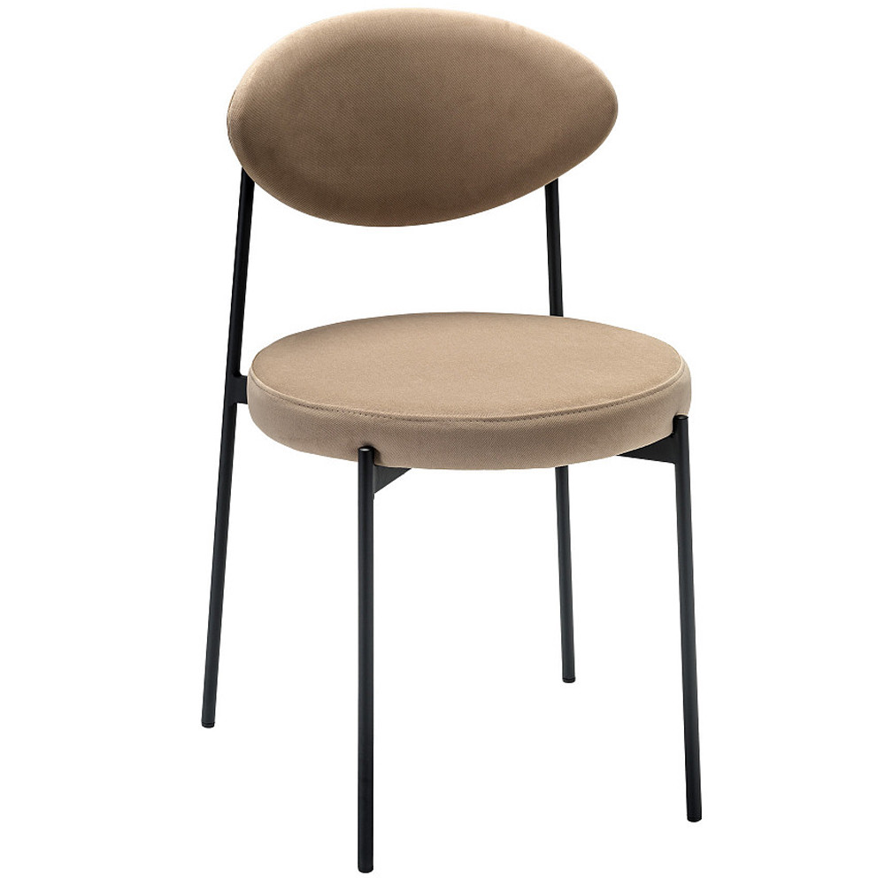 Стул металлический с мягкой спинкой и сиденьем из велюра Alfie Chair