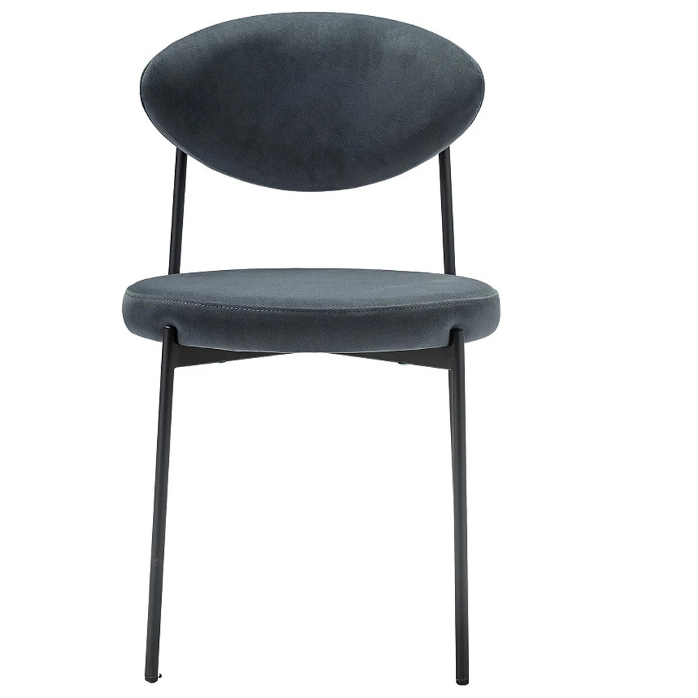 Стул металлический с мягкой спинкой и сиденьем из велюра Alfie Chair