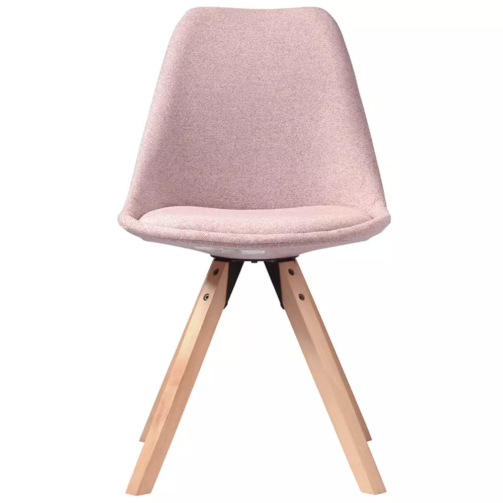 Стул мягкий с высокой спинкой на деревянных ножках Chair Dusty Pink