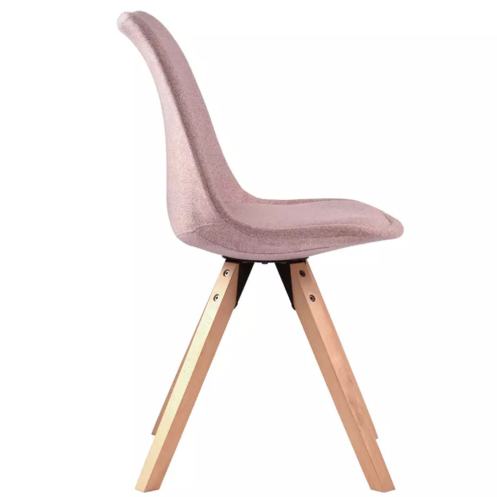 Стул мягкий с высокой спинкой на деревянных ножках Chair Dusty Pink