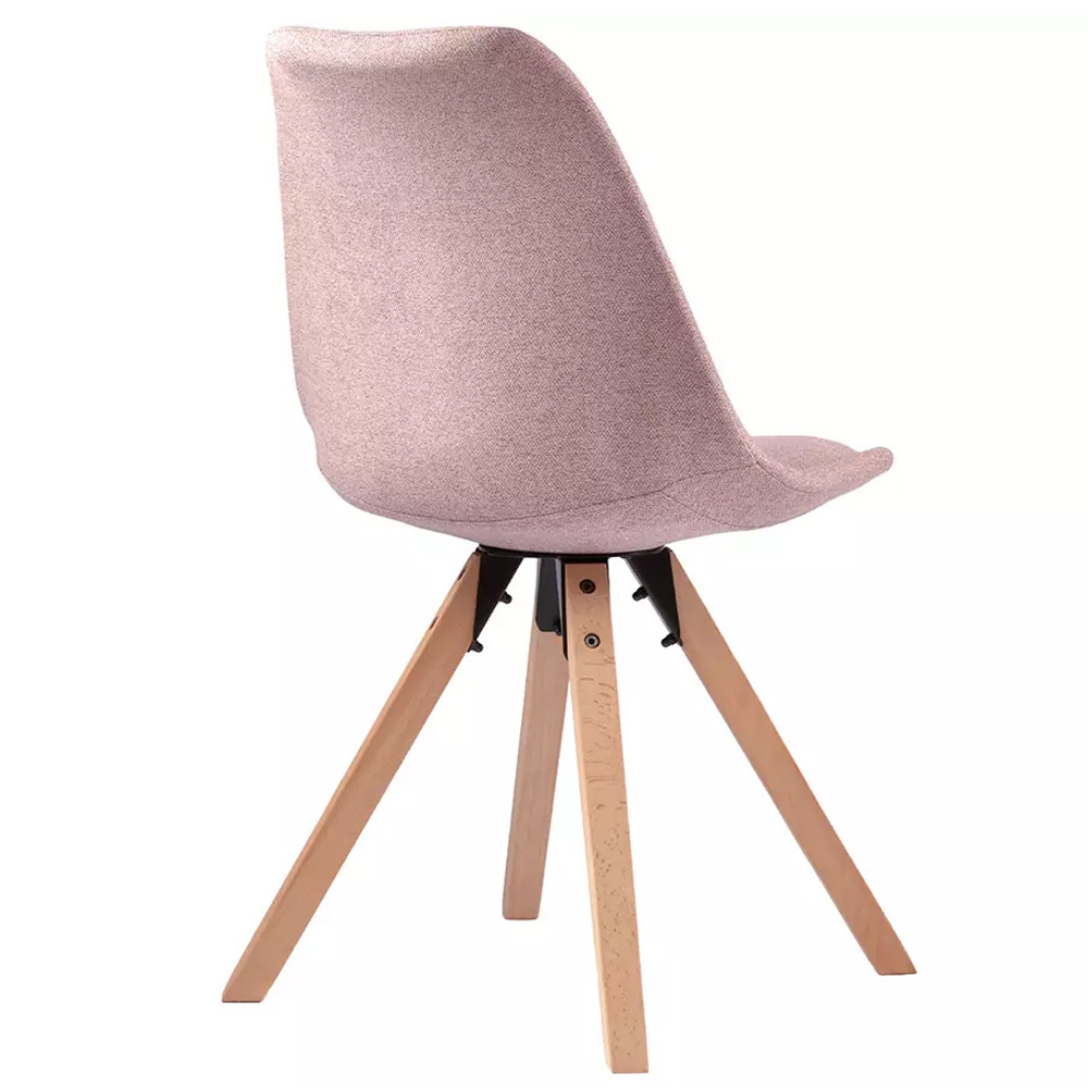 Стул мягкий с высокой спинкой на деревянных ножках Chair Dusty Pink