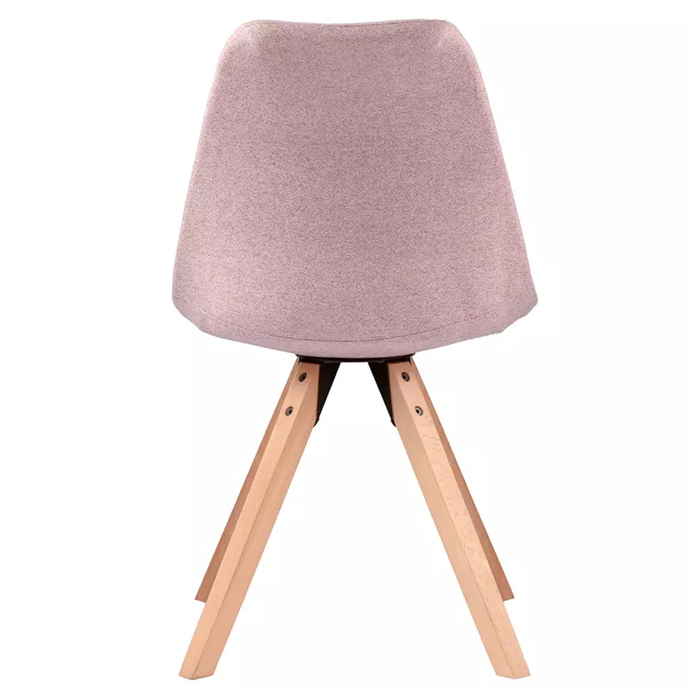 Стул мягкий с высокой спинкой на деревянных ножках Chair Dusty Pink
