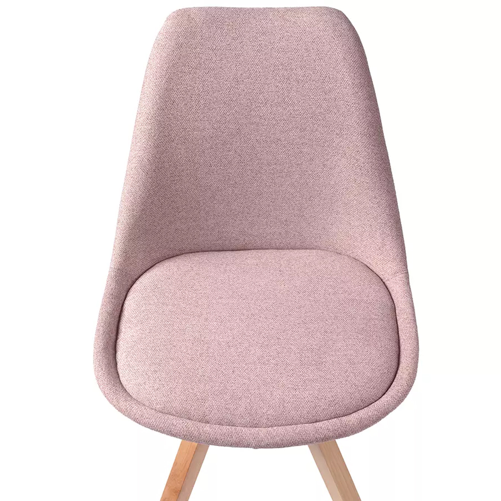 Стул мягкий с высокой спинкой на деревянных ножках Chair Dusty Pink