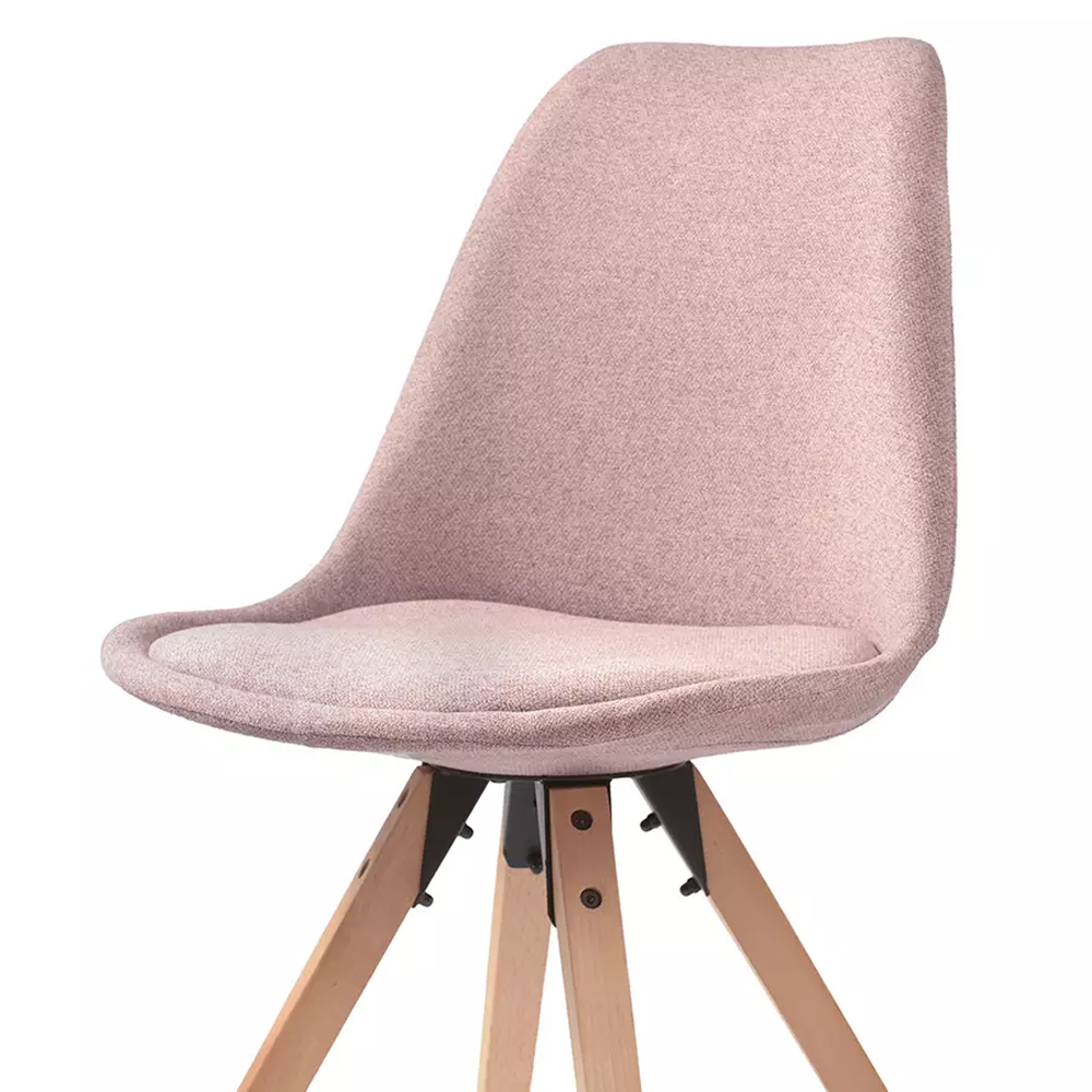Стул мягкий с высокой спинкой на деревянных ножках Chair Dusty Pink