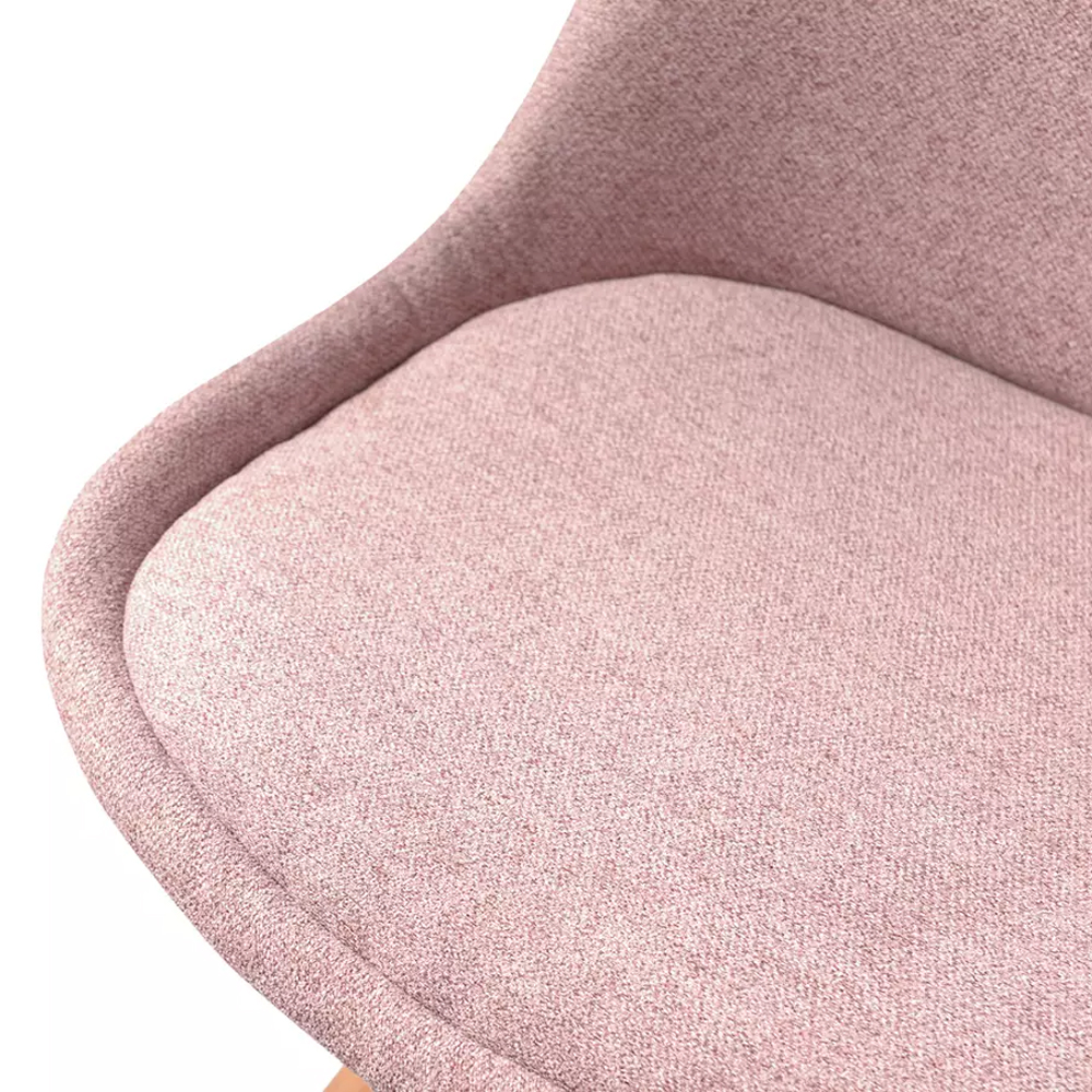 Стул мягкий с высокой спинкой на деревянных ножках Chair Dusty Pink
