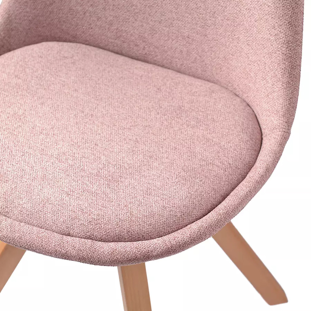 Стул мягкий с высокой спинкой на деревянных ножках Chair Dusty Pink