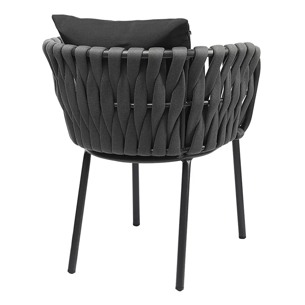 Стул мягкий с декором в виде плетеных лент на спинке и подлокотниках Semicircular Chair Decorated with Ribbons