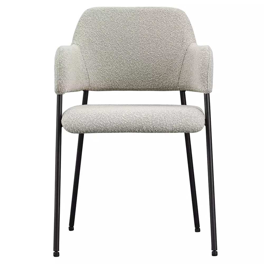 Стул мягкий с подлокотниками Chair Gray Upholstery Boucle