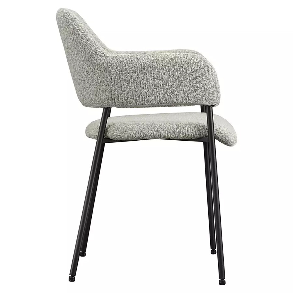 Стул мягкий с подлокотниками Chair Gray Upholstery Boucle