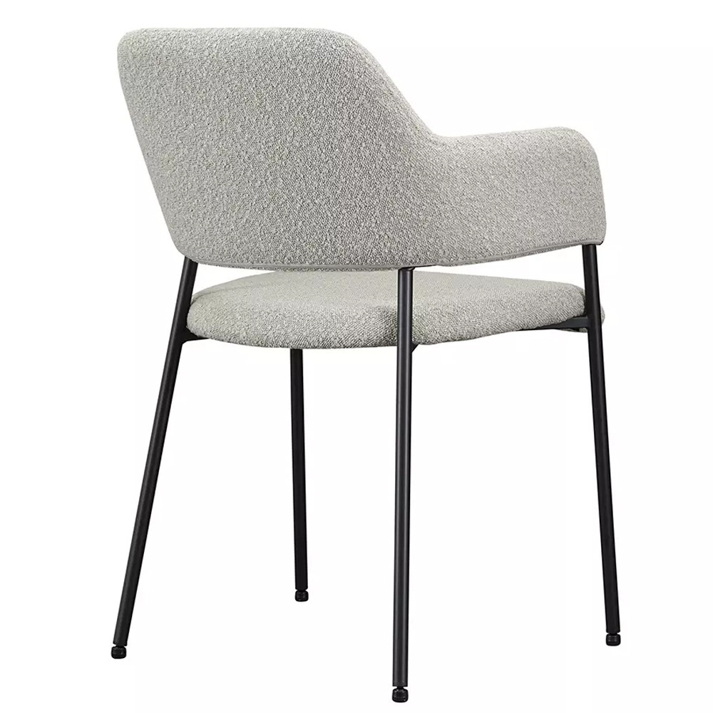Стул мягкий с подлокотниками Chair Gray Upholstery Boucle
