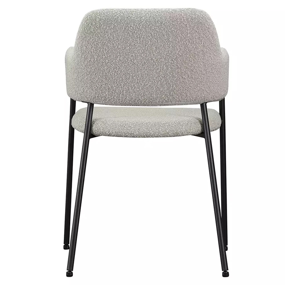 Стул мягкий с подлокотниками Chair Gray Upholstery Boucle