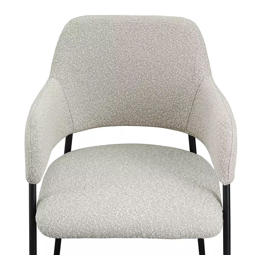 Стул мягкий с подлокотниками Chair Gray Upholstery Boucle