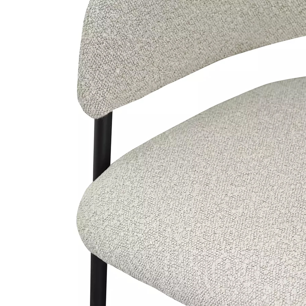 Стул мягкий с подлокотниками Chair Gray Upholstery Boucle