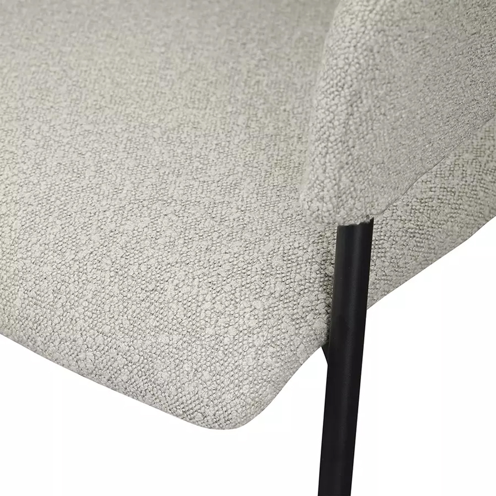 Стул мягкий с подлокотниками Chair Gray Upholstery Boucle