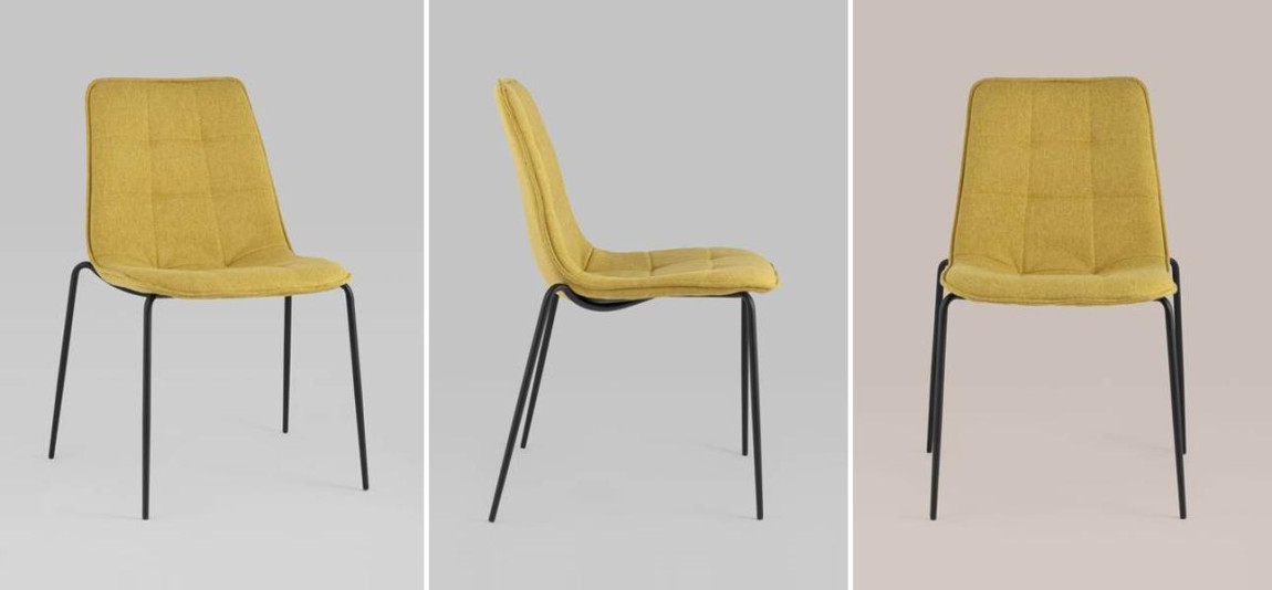 Стул Ненси Желтый Цвет Ткань Рогожка