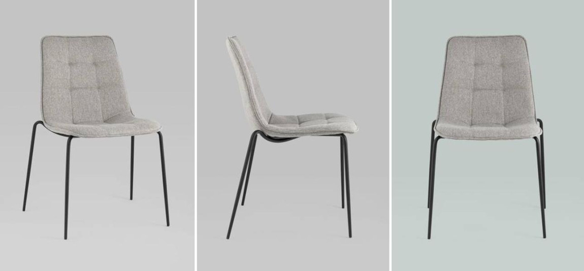 Стул Ненси Серый Цвет Ткань Рогожка