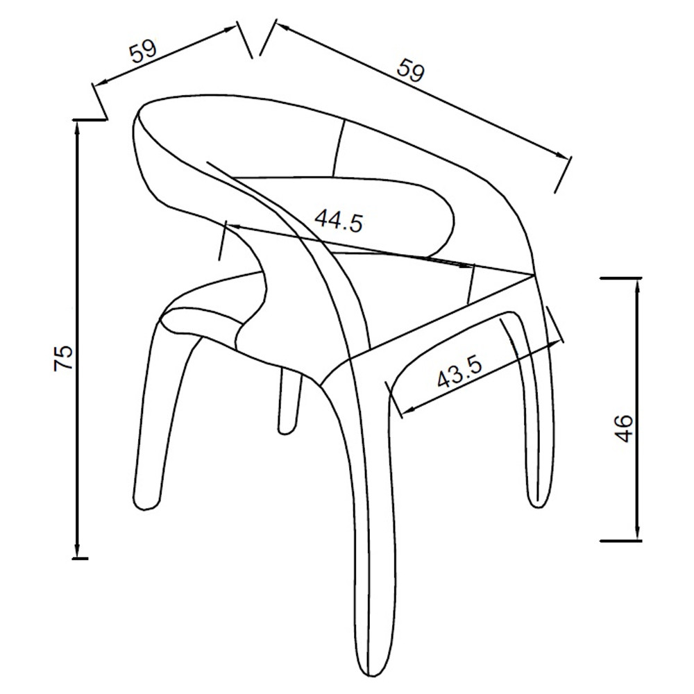 Стул обеденный бежевый из экокожи Unique Futuristic Chair