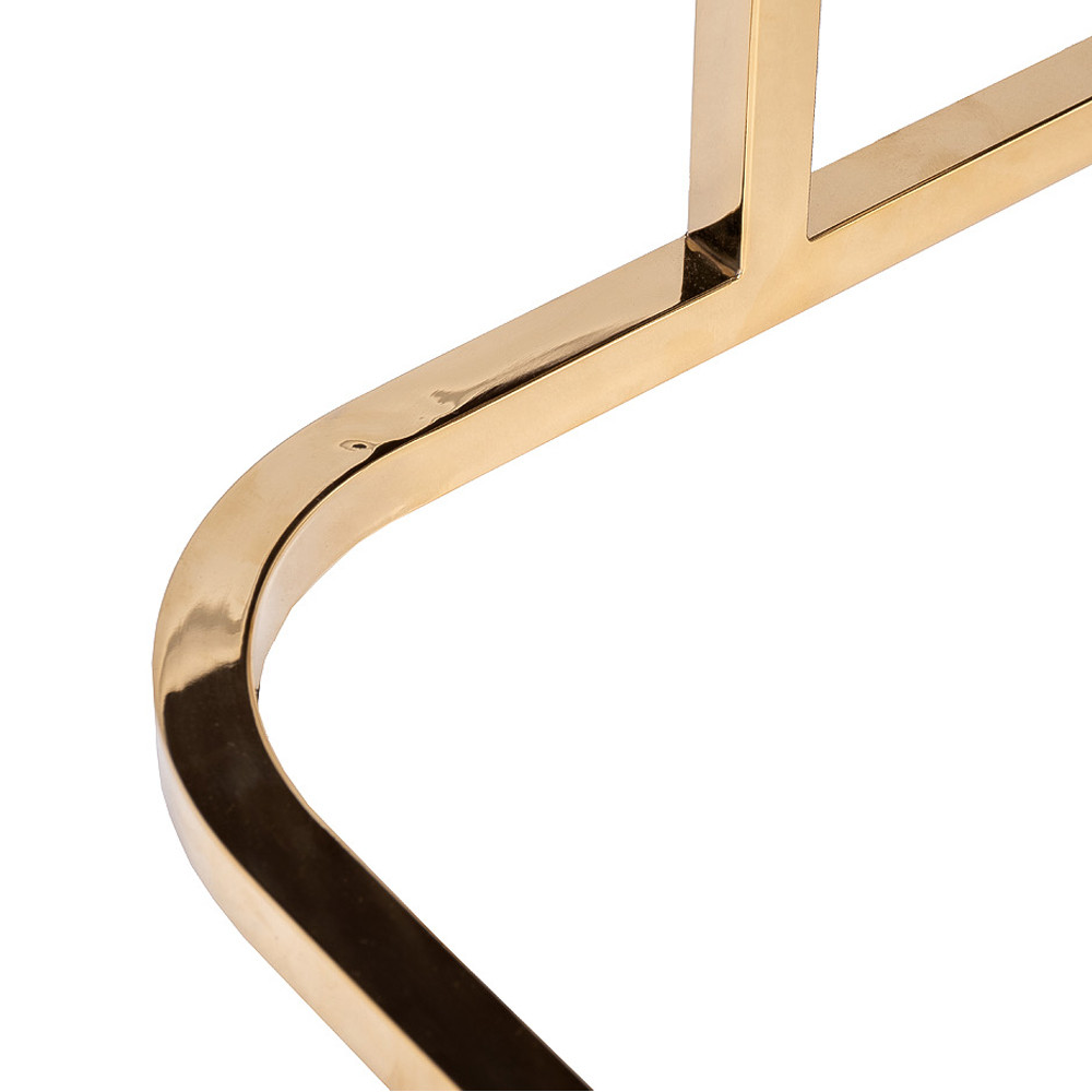 Стул обеденный велюровый кремовый с золотым каркасом Nobility