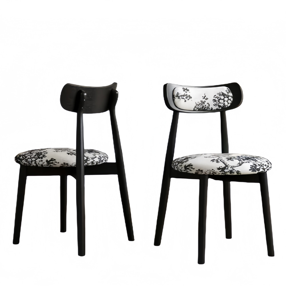 Стул обеденный деревянный с цветочной обивкой Foshan Chair