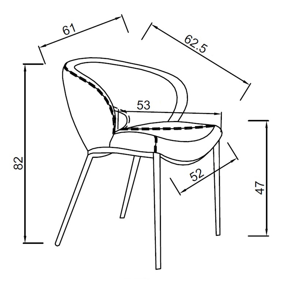 Стул обеденный кремовый из экокожи Futuristic Chair