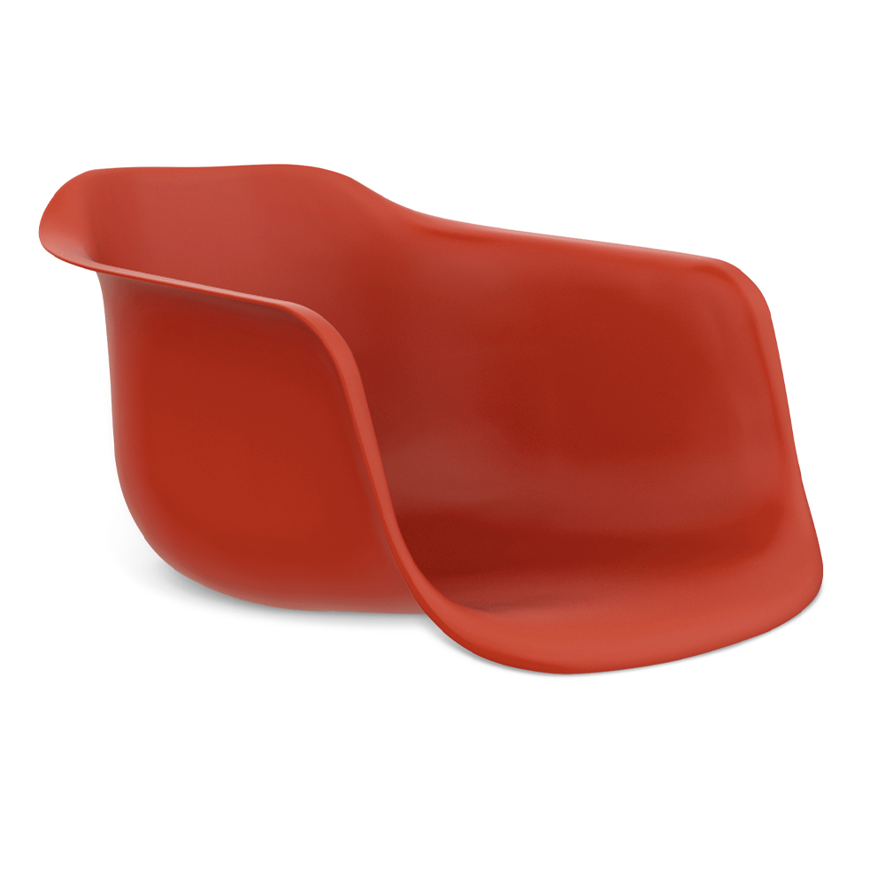 Стул пластиковый красного цвета на колесиках с подъемно-поворотным механизмом Eames Red