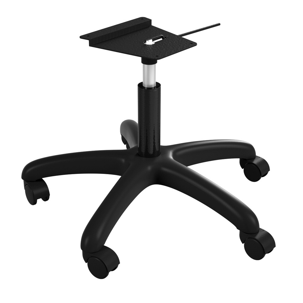 Стул пластиковый красного цвета на колесиках с подъемно-поворотным механизмом Eames Red