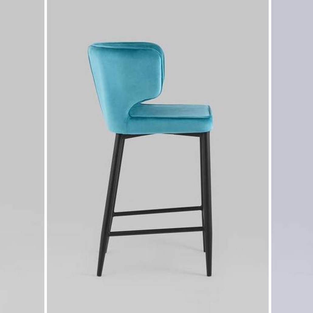 Стул Полубарный Chair посадка 65 см Бирюзовый Велюр