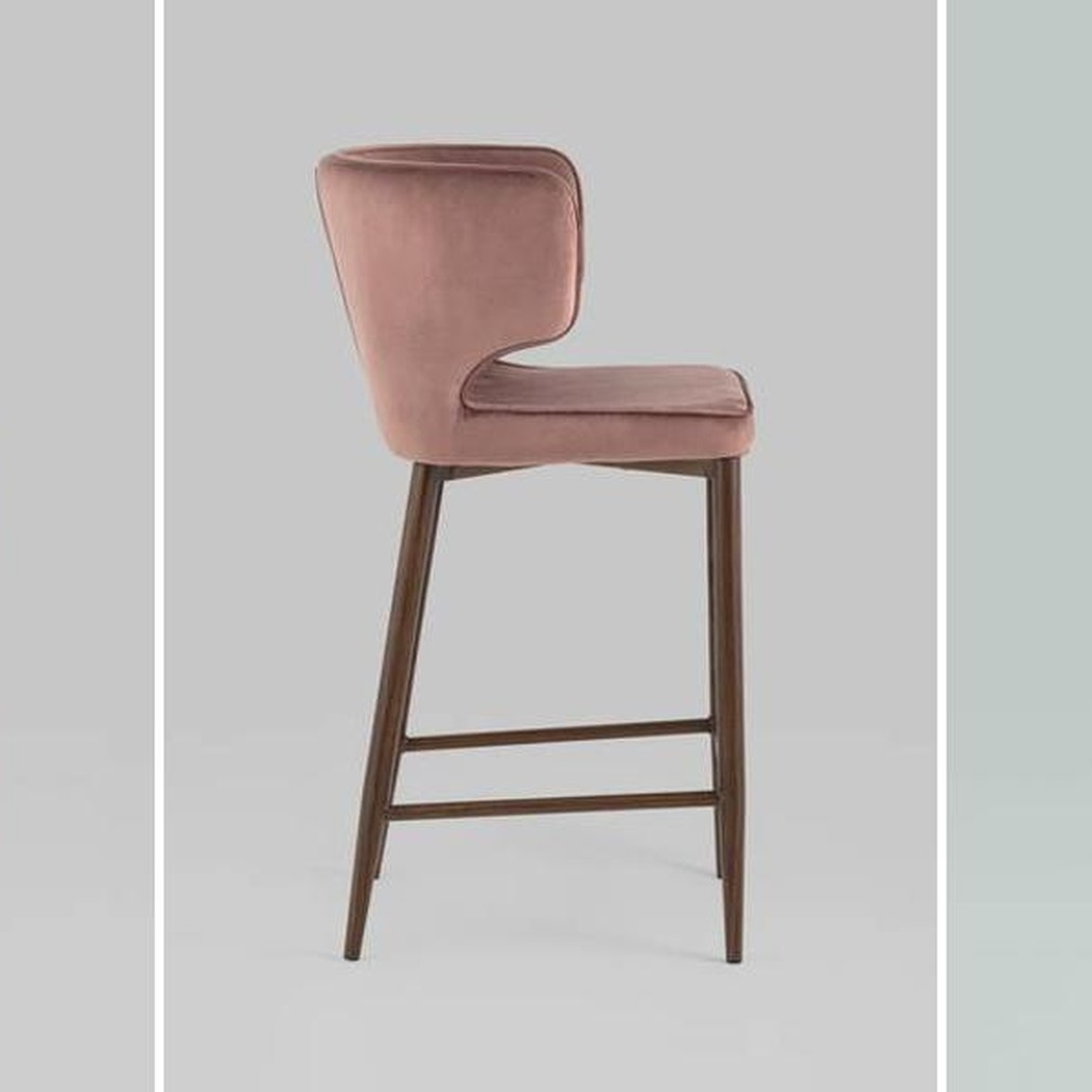 Стул Полубарный Chair посадка 65 см Пыльно-Розовый Велюр