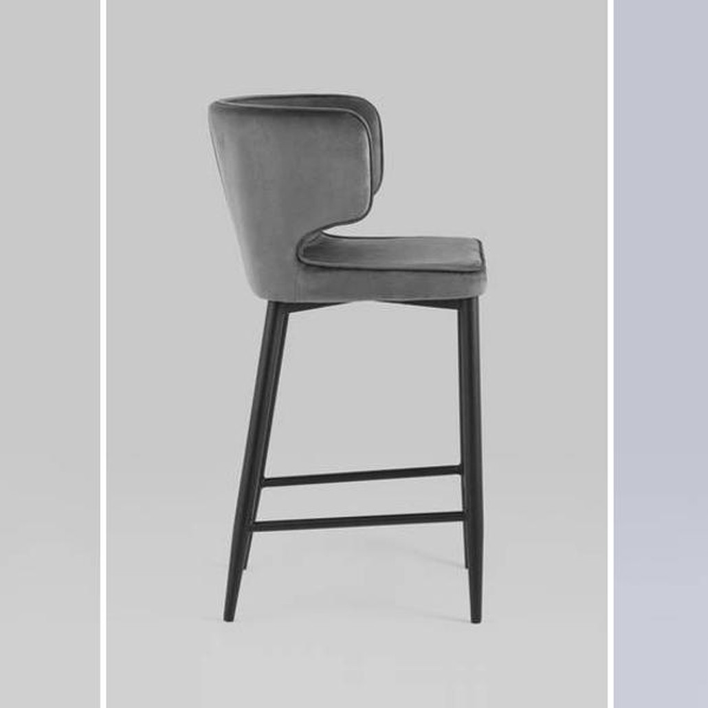 Стул Полубарный Chair посадка 65 см Серый Велюр