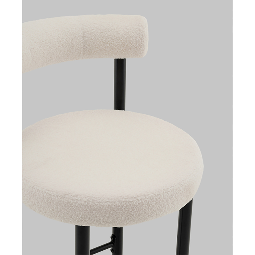 Стул полубарный Floreo букле молочный