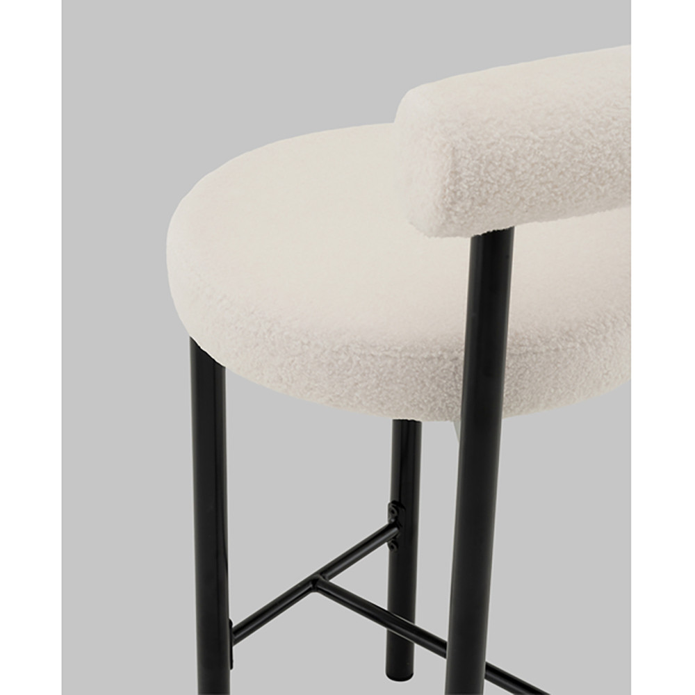 Стул полубарный Floreo букле молочный