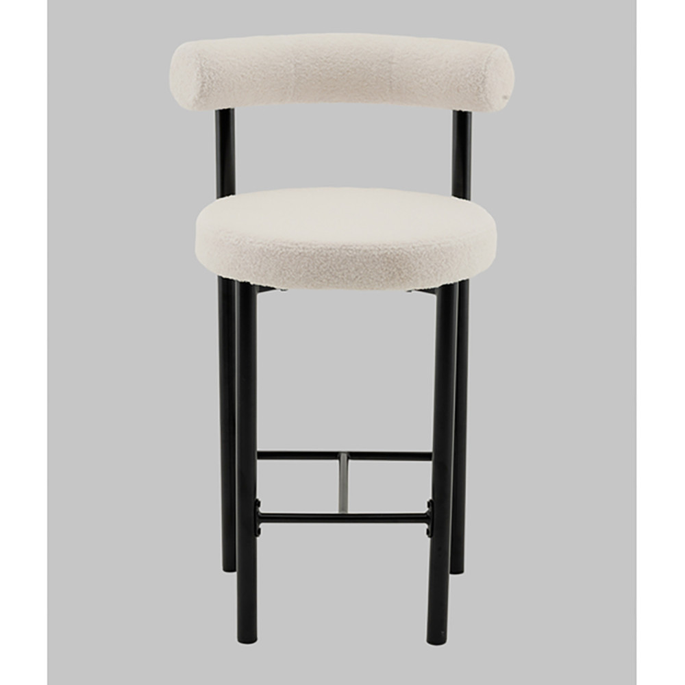 Стул полубарный Floreo букле молочный