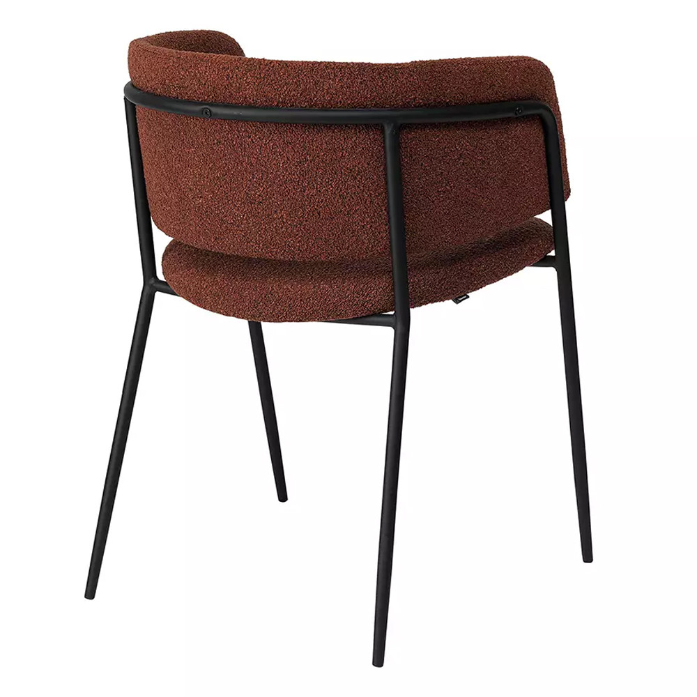 Стул полукруглый мягкий с буклированной обивкой Chair with Boucle Upholstery