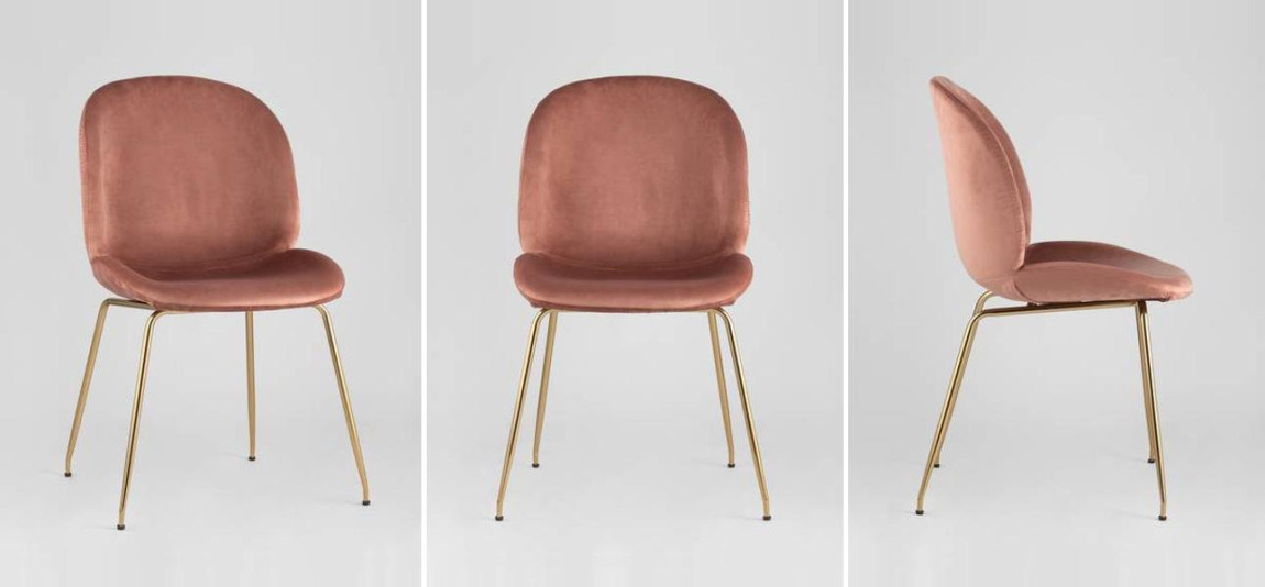 Стул Пыльно-Розовый Велюр Vendramin Chair