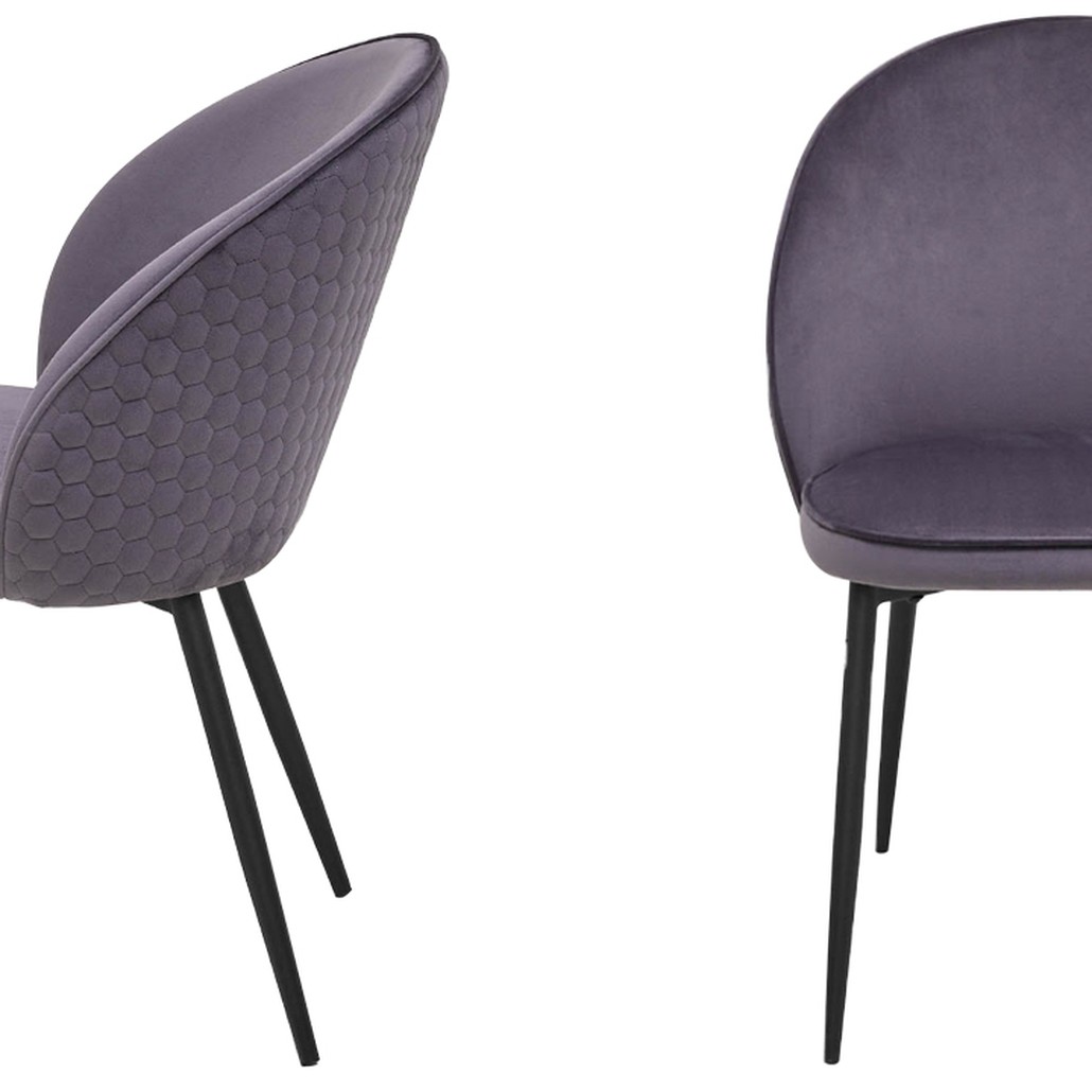 Стул с бархатной обивкой на металлических ножках Hexagon Pattern Chair