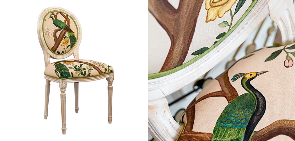 Стул с зеленым павлином Emperor's Bird