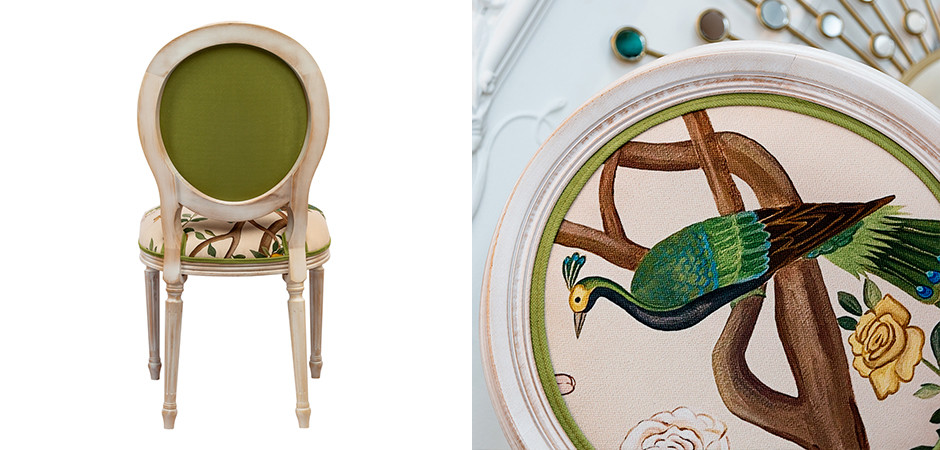 Стул с зеленым павлином Emperor's Bird