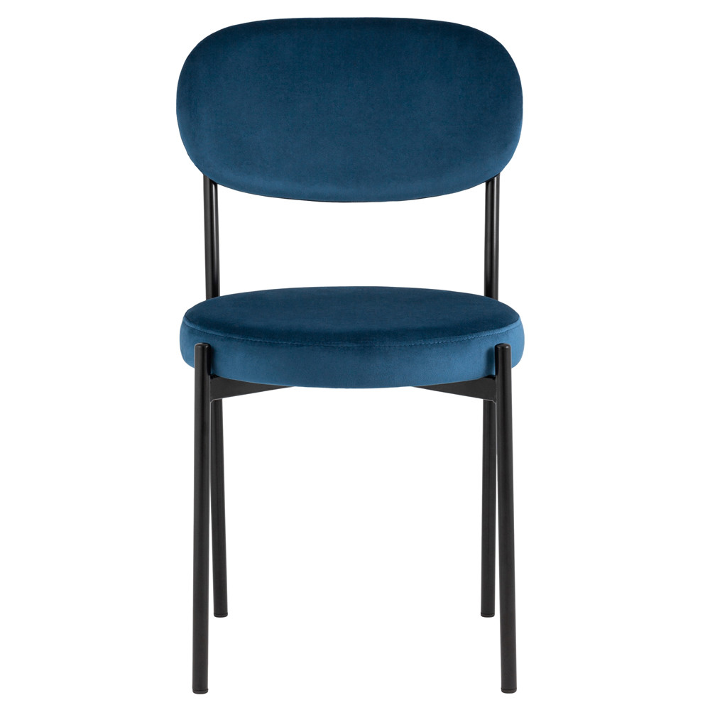 Стул с круглым сиденьем на металлическом основании ALFIE CHAIR Blue