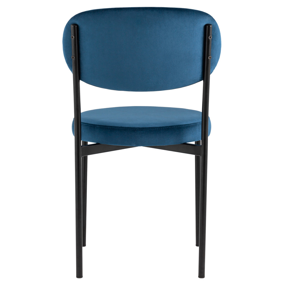 Стул с круглым сиденьем на металлическом основании ALFIE CHAIR Blue