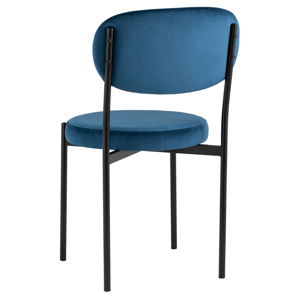 Стул с круглым сиденьем на металлическом основании ALFIE CHAIR Blue
