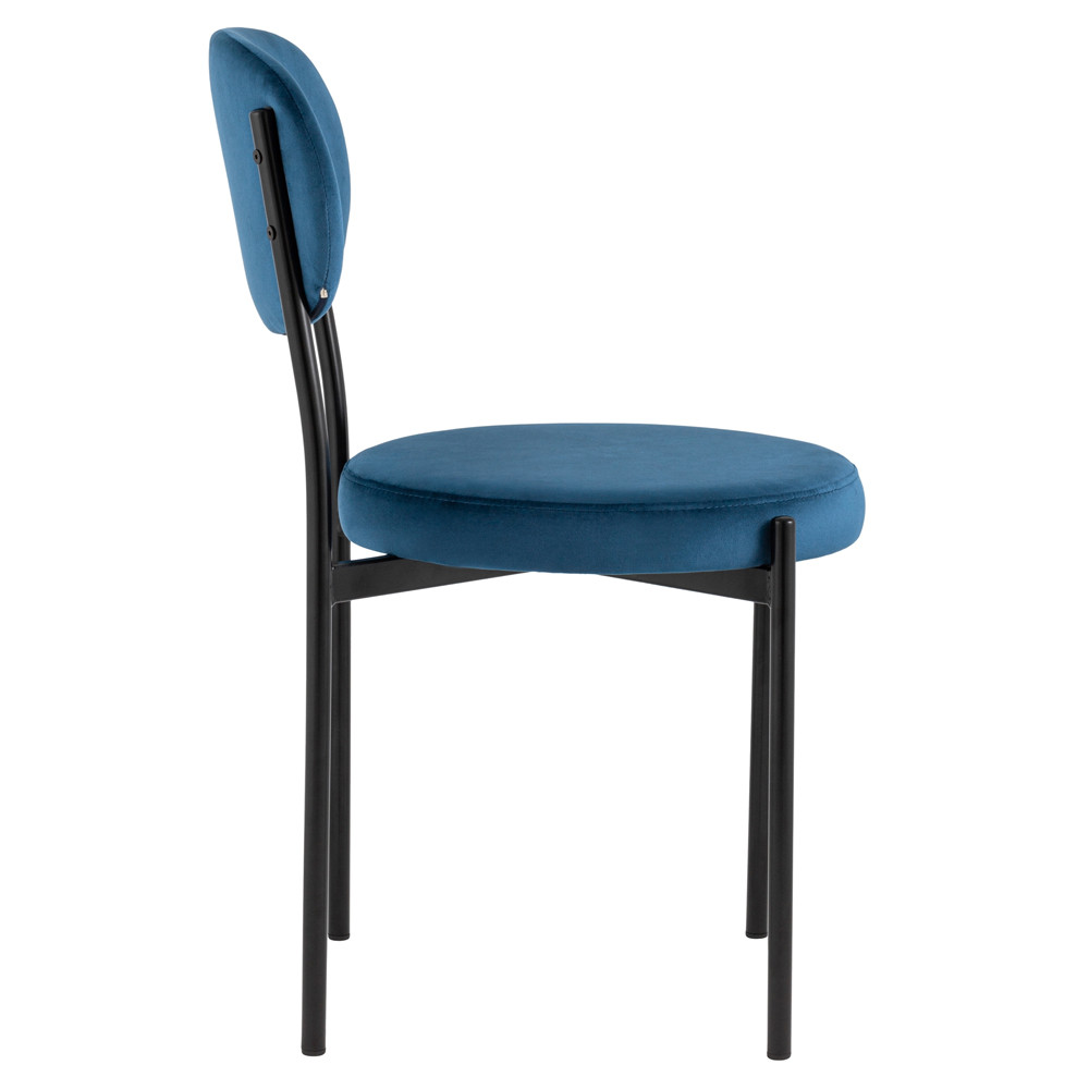 Стул с круглым сиденьем на металлическом основании ALFIE CHAIR Blue