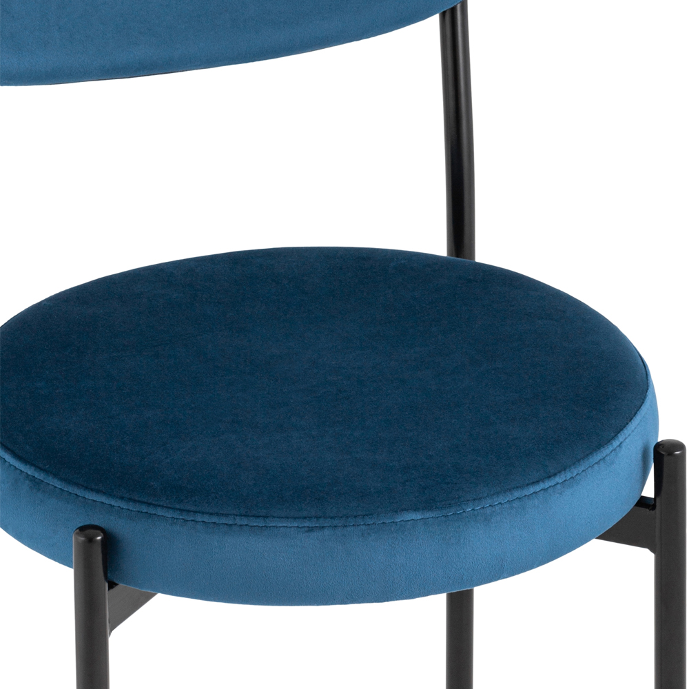 Стул с круглым сиденьем на металлическом основании ALFIE CHAIR Blue