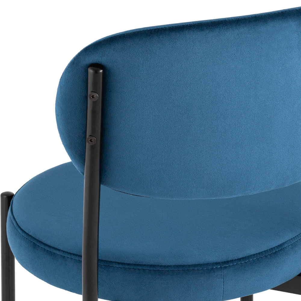 Стул с круглым сиденьем на металлическом основании ALFIE CHAIR Blue