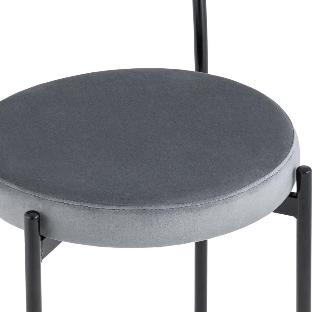 Стул с круглым сиденьем на металлическом основании ALFIE CHAIR Grey