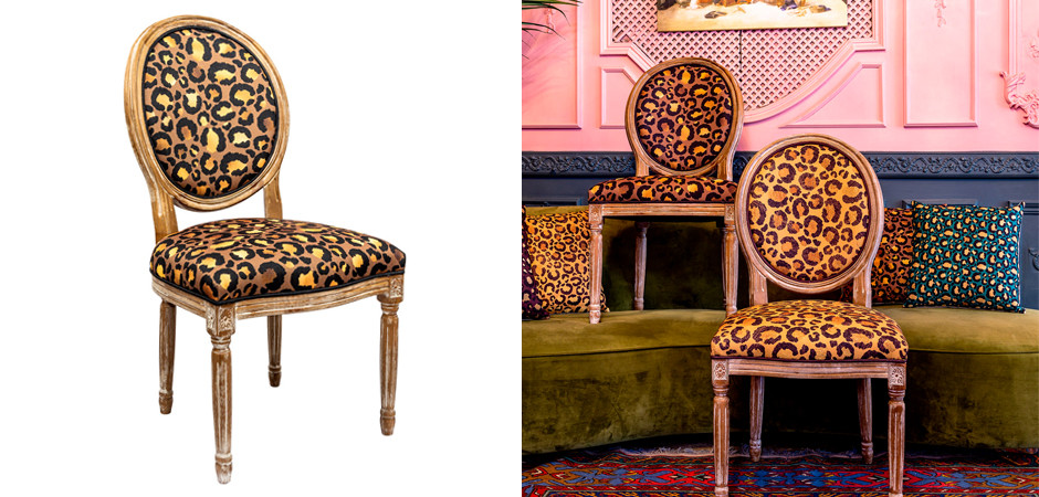 Стул с леопардовым принтом Wild animals Dark